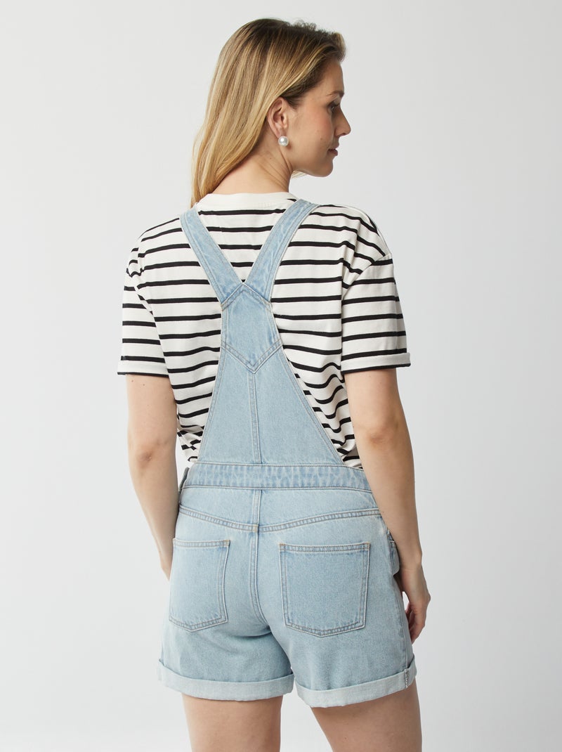 Salopette courte en jean de maternité BLE - Kiabi