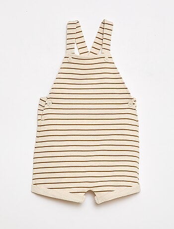 Salopette courte en molleton non gratté avec bretelles en coton