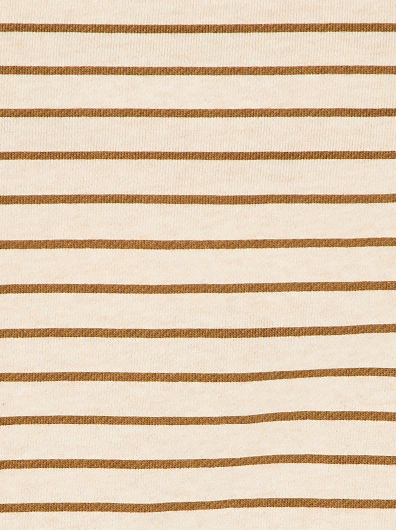 Salopette courte en molleton non gratté avec bretelles en coton Beige - Kiabi