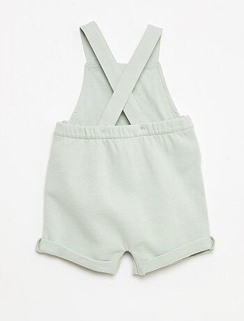 Salopette courte en molleton non gratté avec bretelles en coton