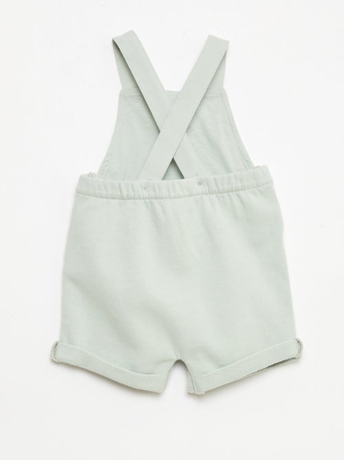Salopette courte en molleton non gratté avec bretelles en coton - Kiabi