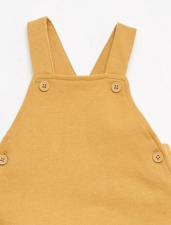 Salopette courte en molleton non gratté avec bretelles en coton