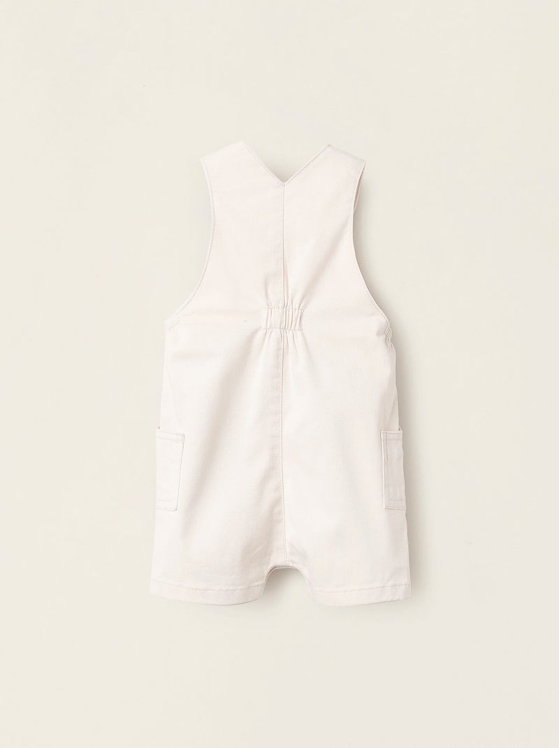 Salopette Courte en Sergé Gris clair - Kiabi