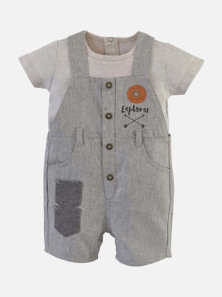 SALOPETTE COURTE + TEE-SHIRT ECRU