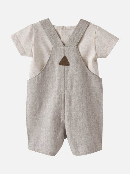 SALOPETTE COURTE + TEE-SHIRT ECRU - Kiabi