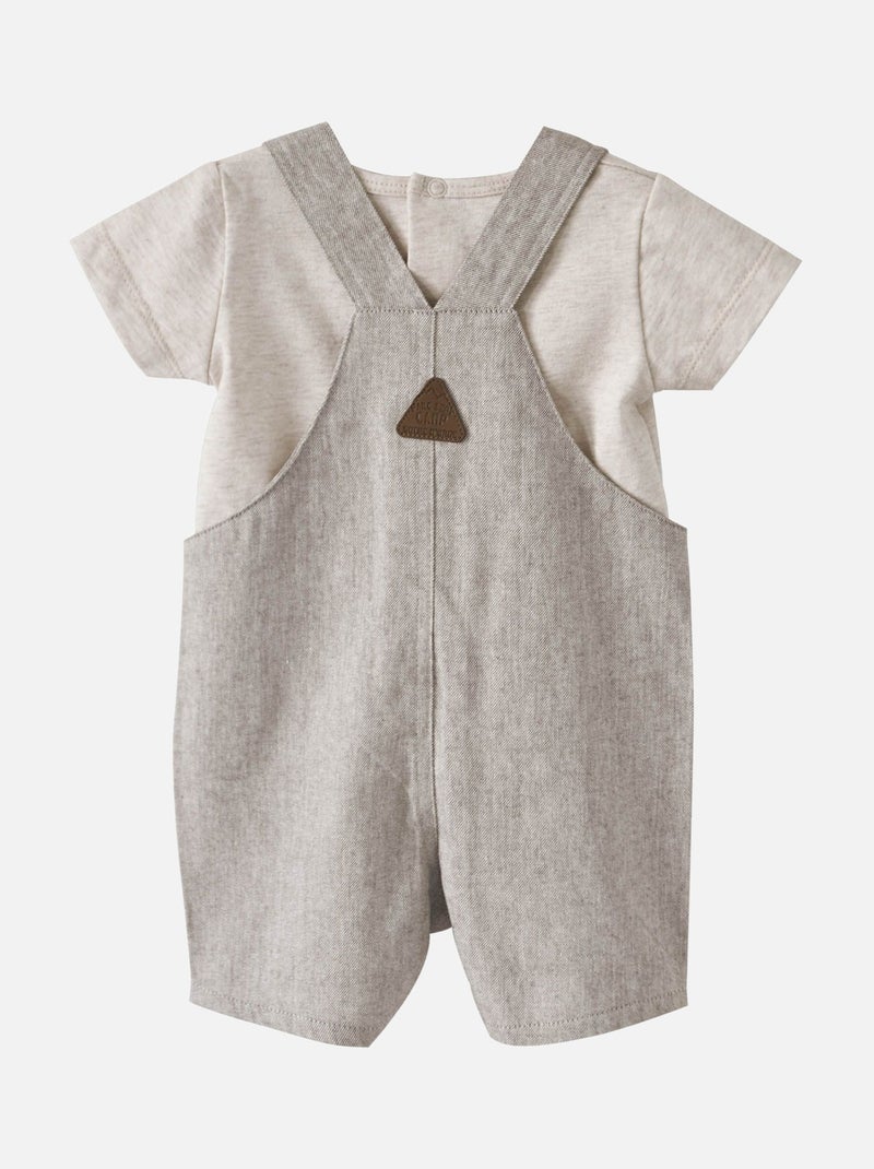 SALOPETTE COURTE + TEE-SHIRT ECRU Beige - Kiabi