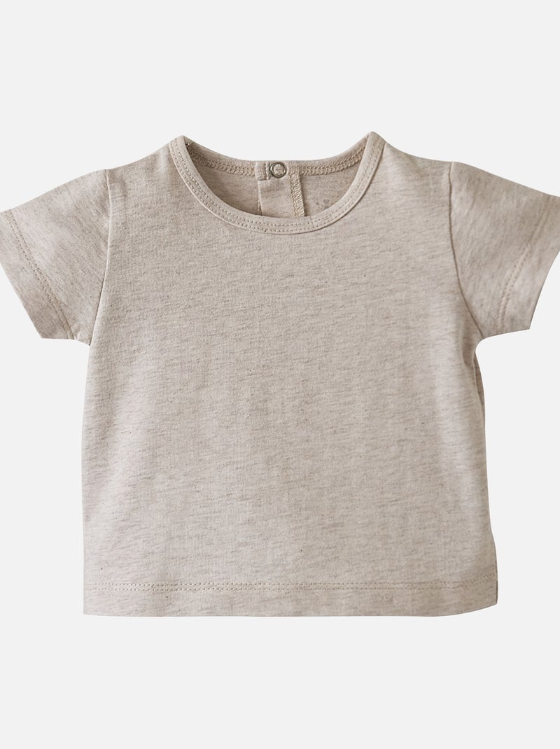 SALOPETTE COURTE + TEE-SHIRT ECRU Beige - Kiabi