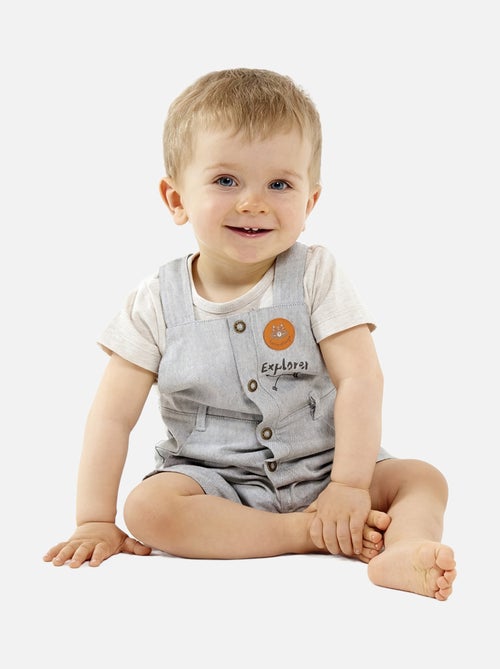 SALOPETTE COURTE + TEE-SHIRT ECRU - Kiabi