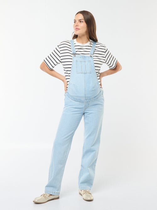 Salopette de grossesse en denim stretch - Kiabi