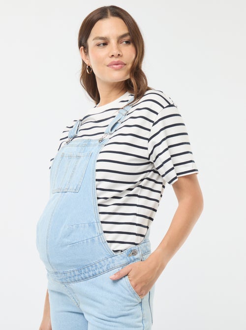 Salopette de grossesse en denim stretch - Kiabi