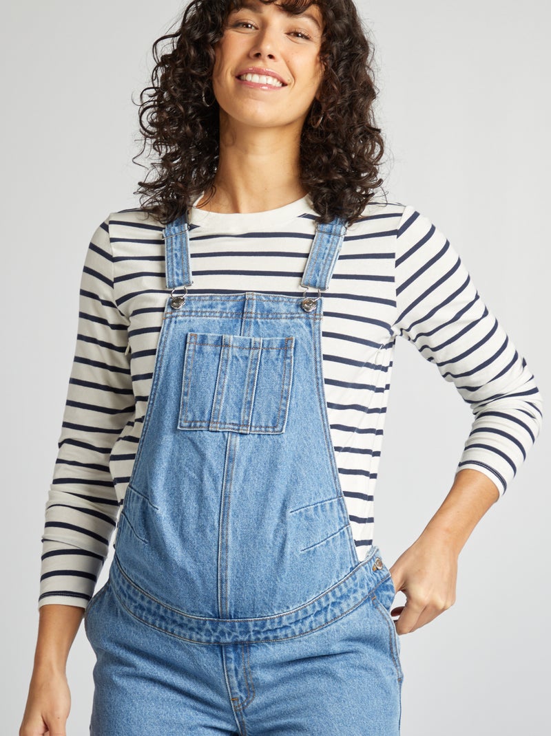 Salopette de grossesse en denim stretch Bleu - Kiabi