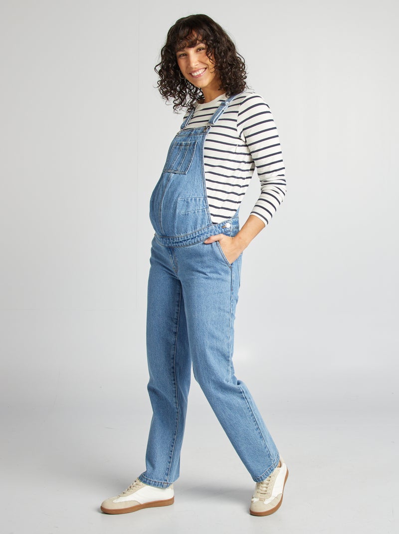 Salopette de grossesse en denim stretch Bleu - Kiabi