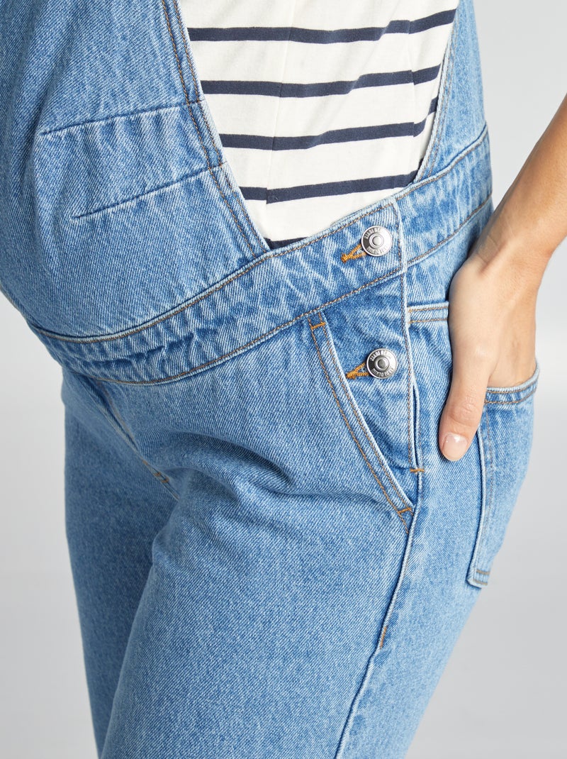 Salopette de grossesse en denim stretch Bleu - Kiabi