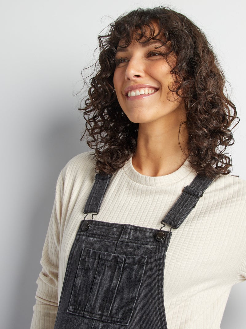 Salopette de grossesse en denim stretch Gris - Kiabi