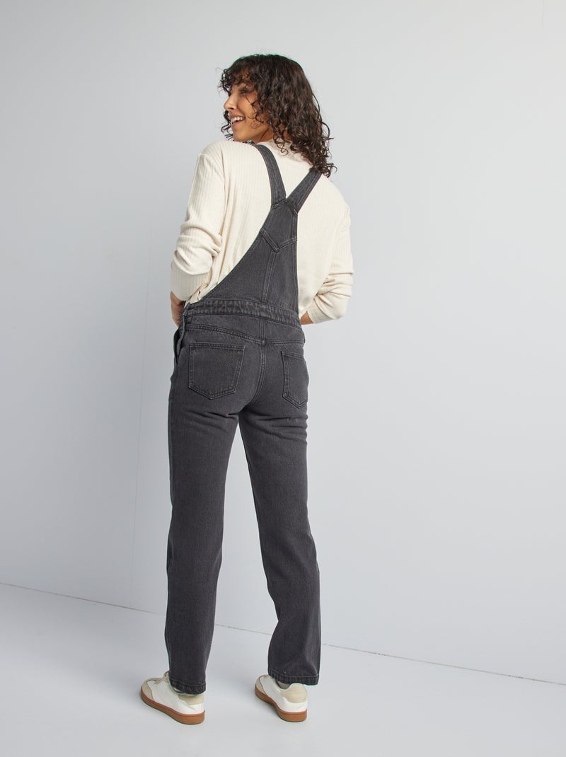 Salopette de grossesse en denim stretch Gris - Kiabi