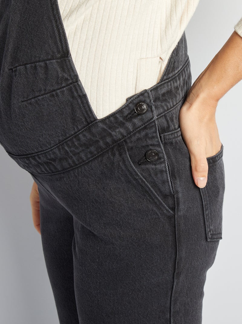 Salopette de grossesse en denim stretch Gris - Kiabi