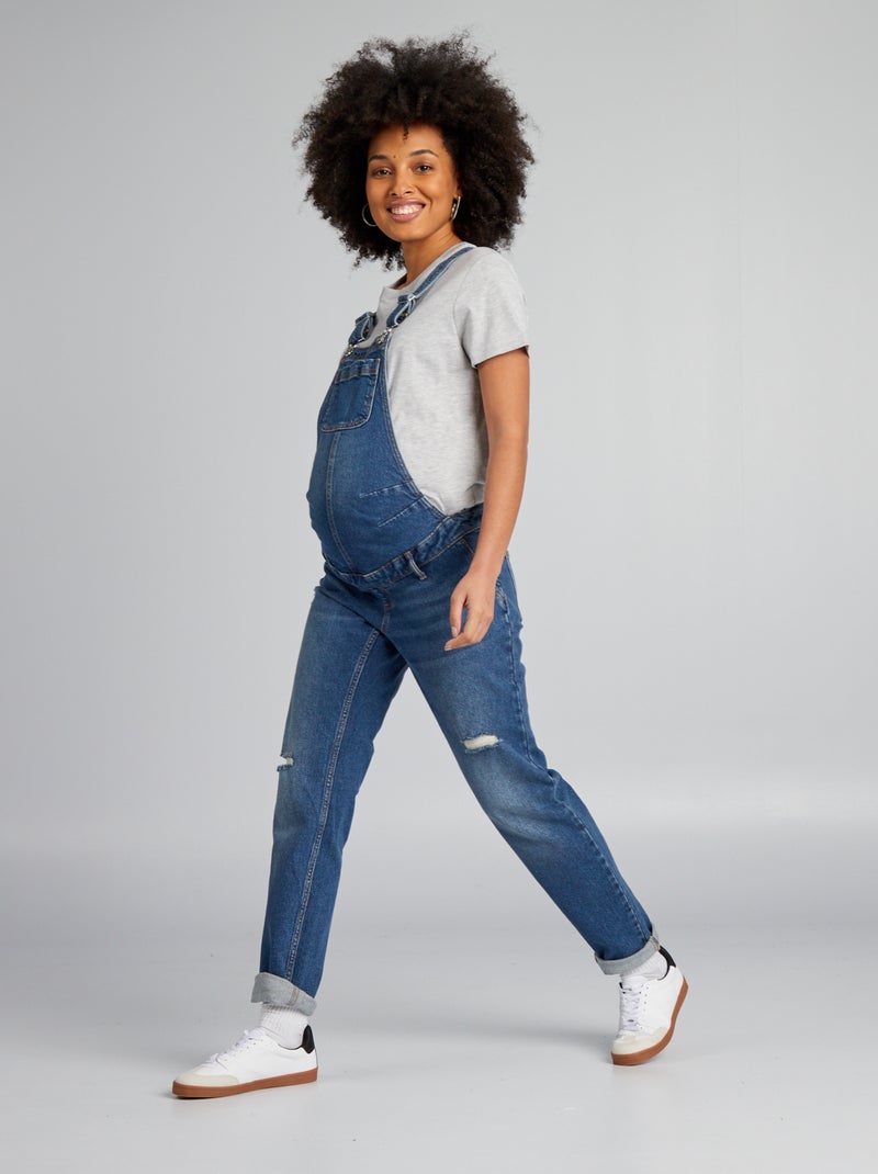 Salopette de maternité en denim stretch Stone - Kiabi