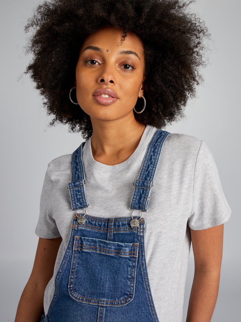 Salopette de maternité en denim stretch Stone - Kiabi