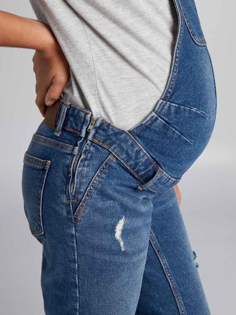 Salopette de maternité en denim stretch Stone - Kiabi