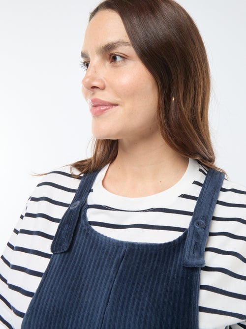 Salopette de maternité en velours - Kiabi