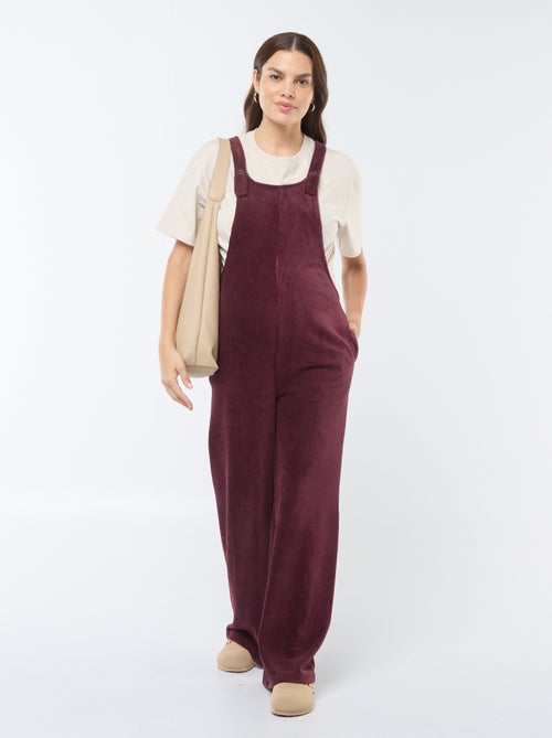 Salopette de maternité en velours - Kiabi