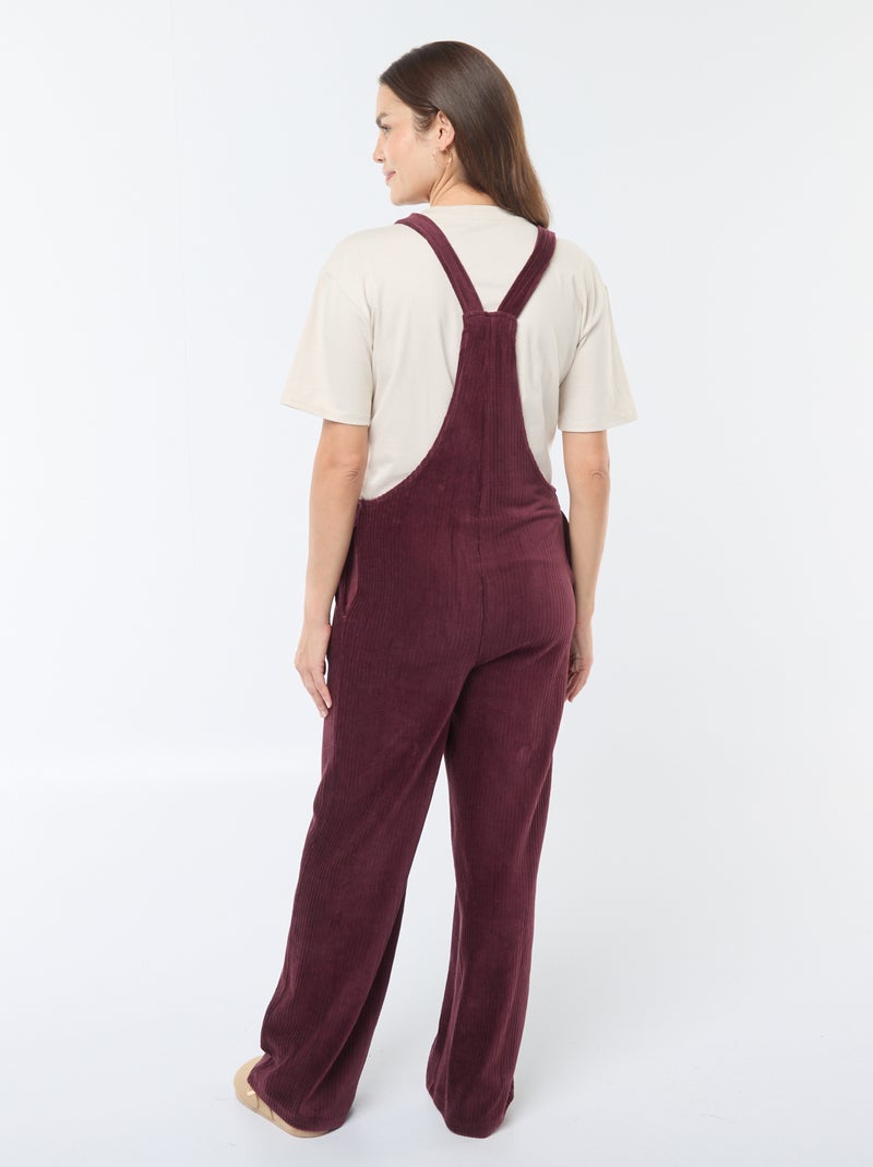 LAEMILIA Salopette Maternité Velours Côtelé - Pantalon Grossesse Bretelles Réglables M-XXL