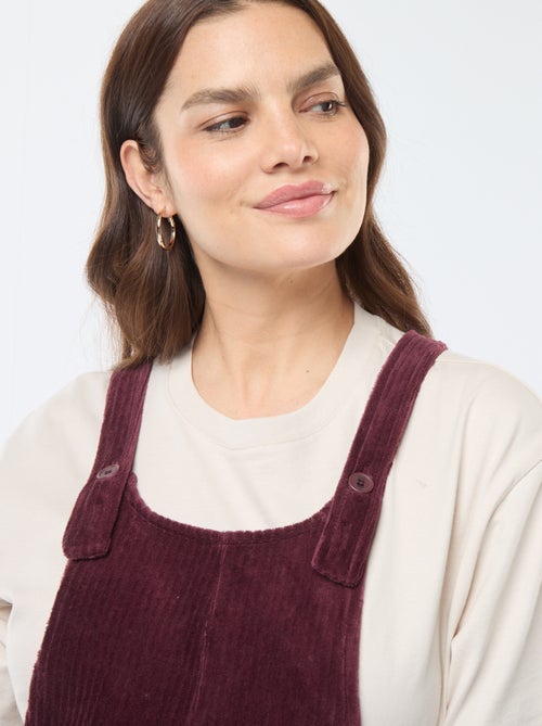 Salopette de maternité en velours - Kiabi