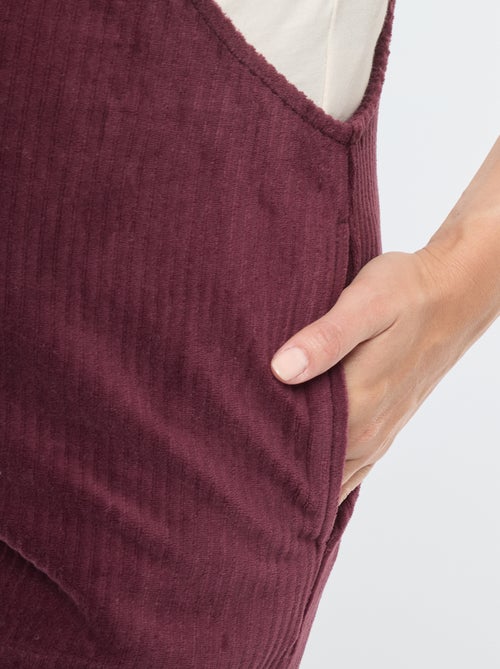 Salopette de maternité en velours - Kiabi