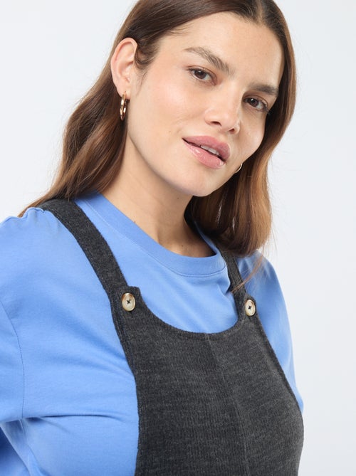 Salopette de maternité en velours doux - Kiabi