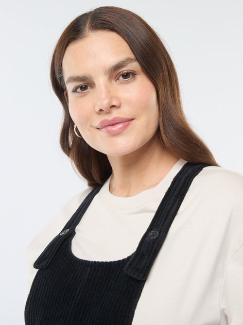 Salopette de maternité en velours - Kiabi