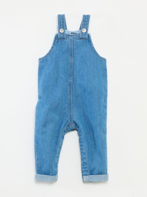 Salopette denim boule en coton - Kiabi
