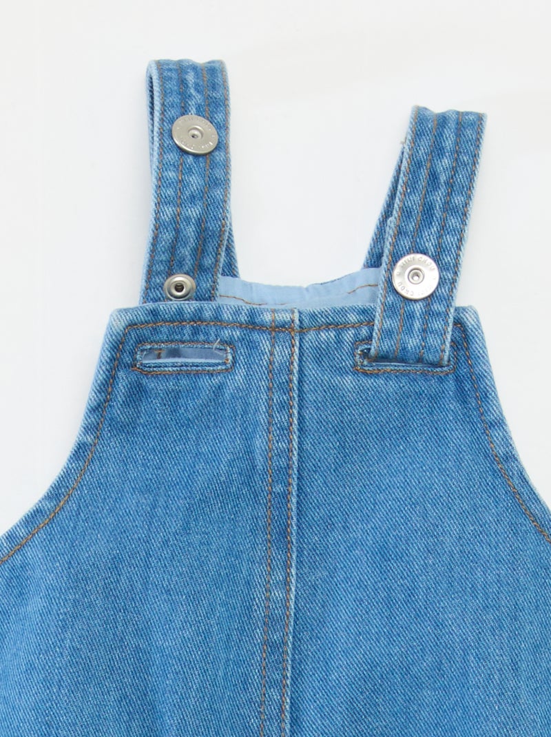 Salopette denim boule en coton Bleu - Kiabi