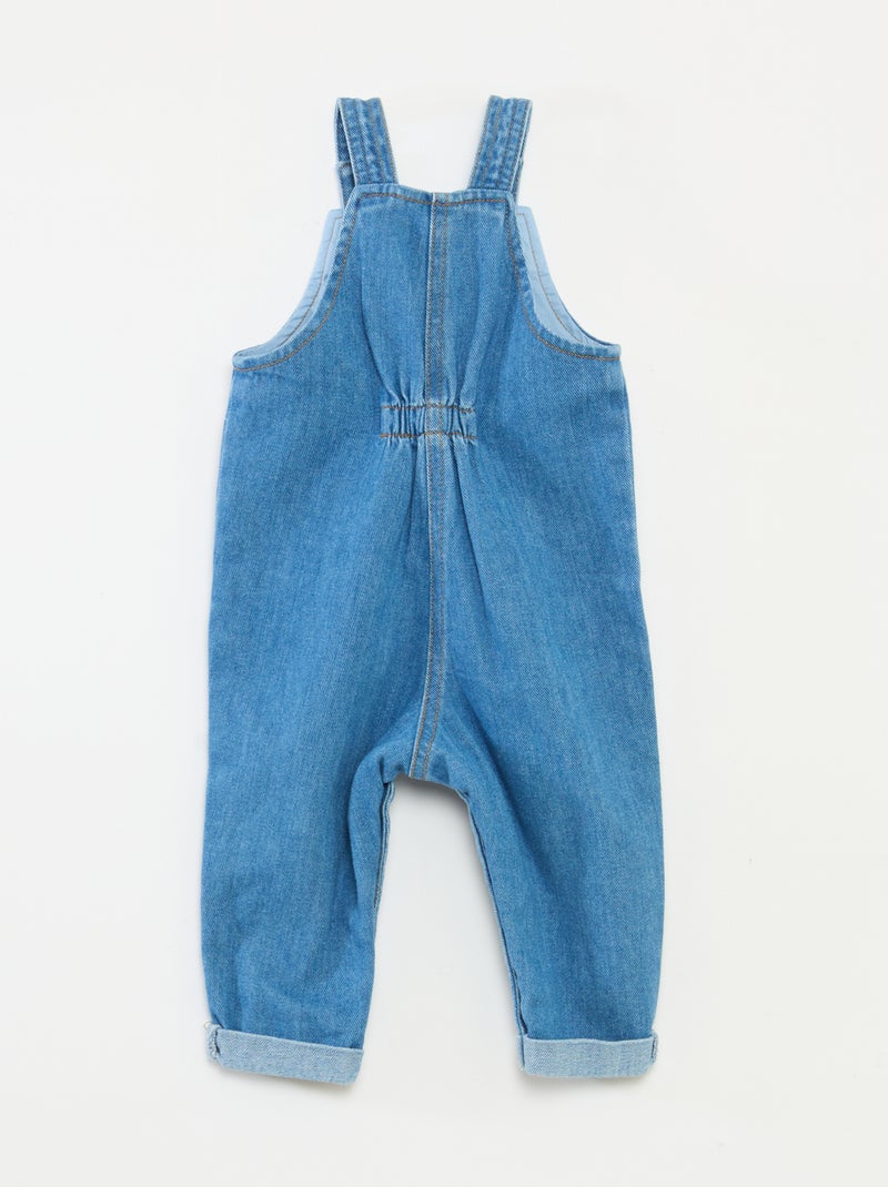 Salopette denim boule en coton Bleu - Kiabi