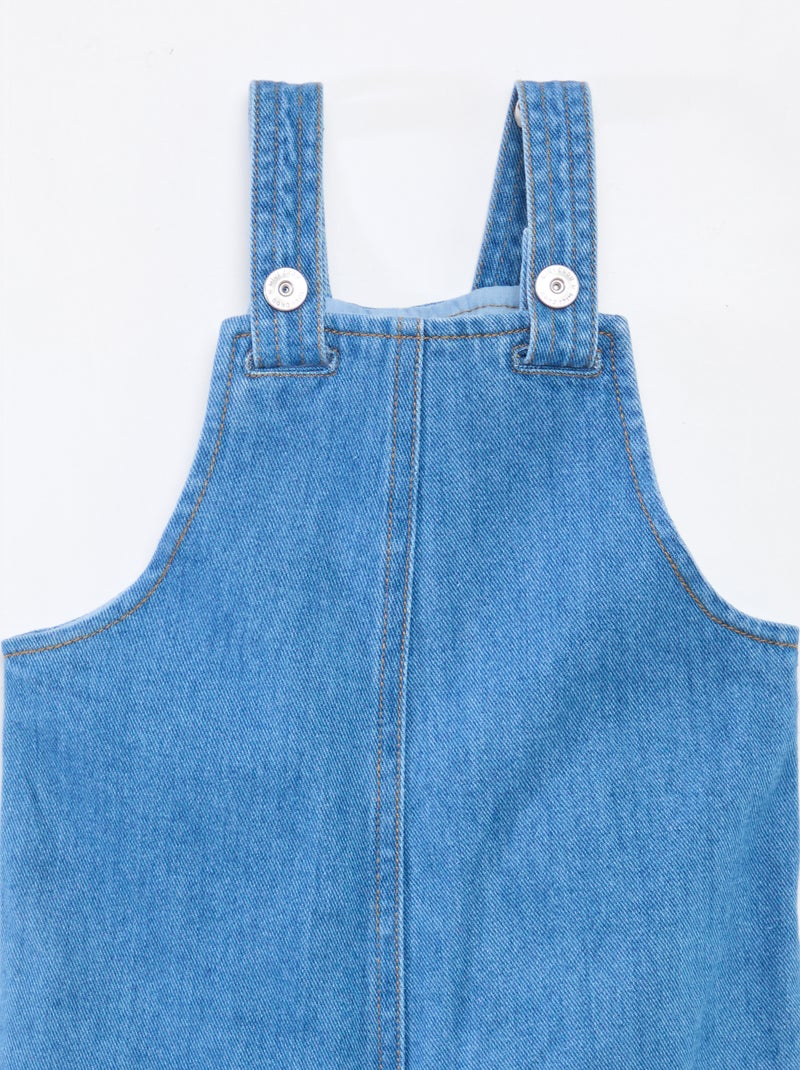 Salopette denim boule en coton Bleu - Kiabi
