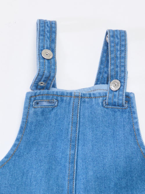 Salopette denim boule en coton - Kiabi