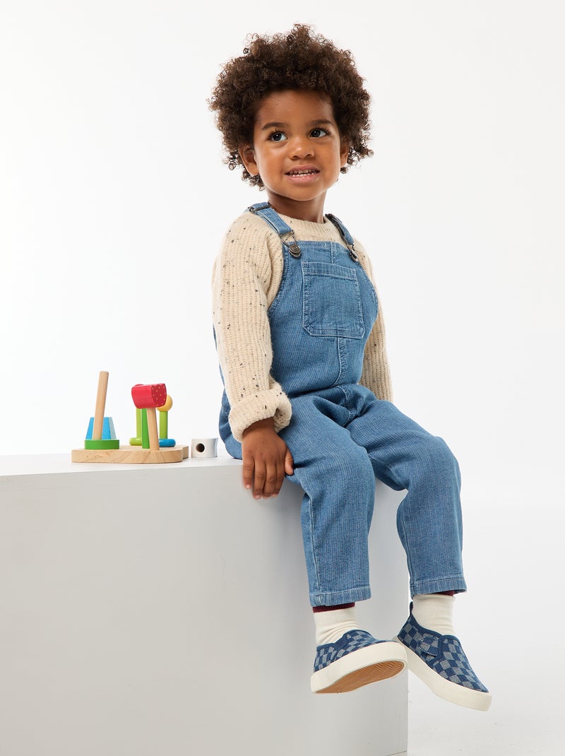Salopette droite en jean côtelé Bleu Bébé garçon Kiabi