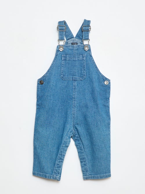 Salopette droite en jean côtelé - Kiabi
