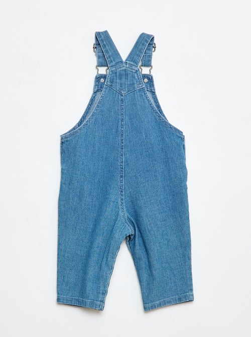 Salopette droite en jean côtelé - Kiabi