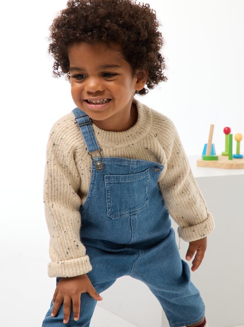 Salopette droite en jean côtelé - Kiabi