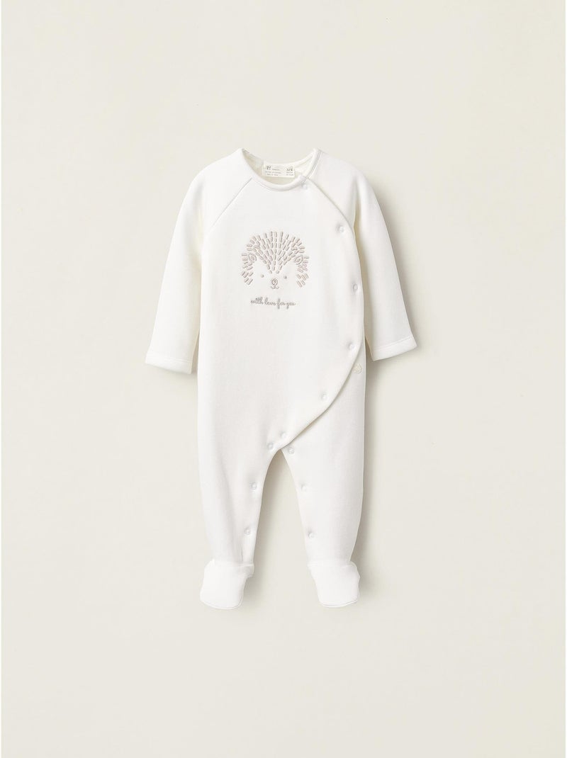 Salopette effet thermique, broderie du hérisson CUTE FOREST Blanc - Kiabi