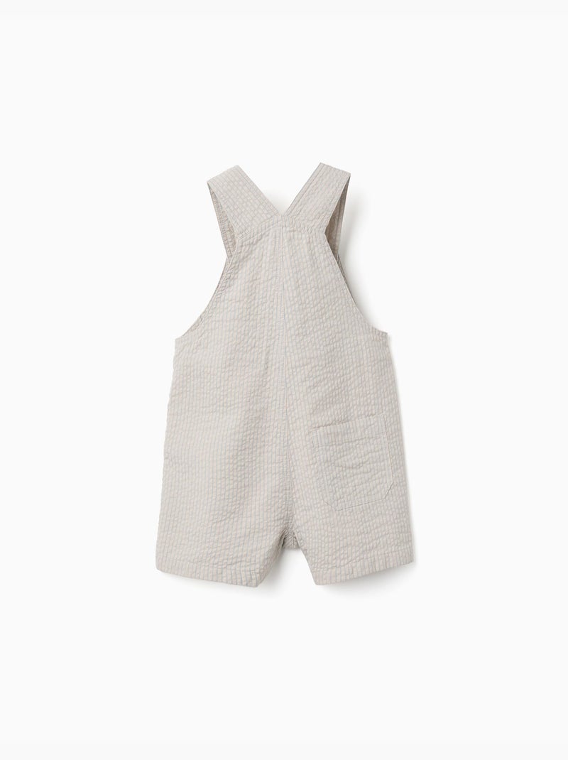 Salopette en coton à rayures Beige clair - Kiabi