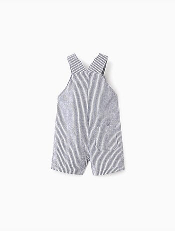 Salopette en coton à rayures et poches