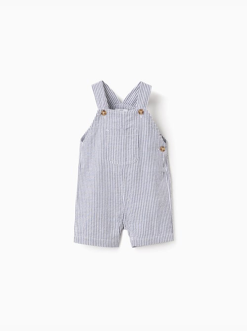 Salopette en coton à rayures et poches - Kiabi