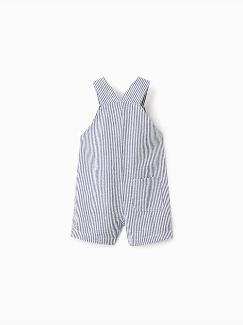 Salopette en coton à rayures et poches - Kiabi