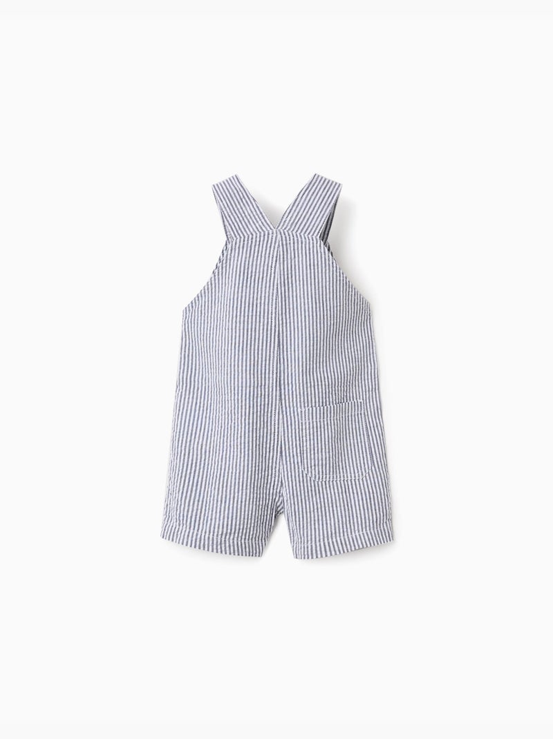 Salopette en coton à rayures et poches Bleu foncé - Kiabi
