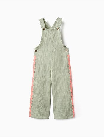 Salopette en coton avec bandes ric rac