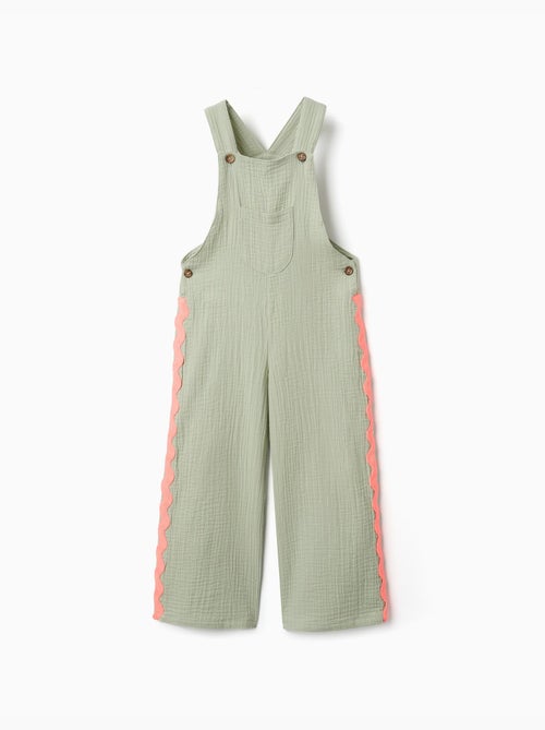 Salopette en coton avec bandes ric rac - Kiabi Salopette en coton avec bandes ric rac - Kiabi