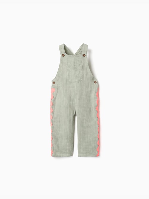 Salopette en coton avec bandes ric rac - Kiabi
