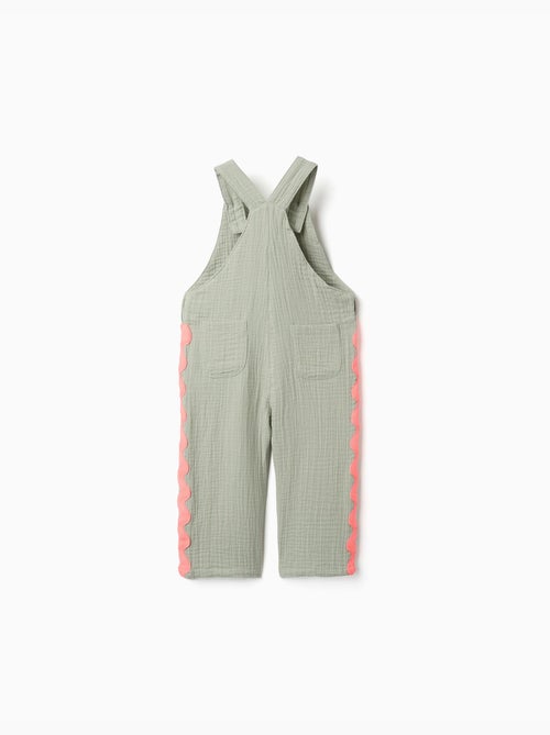 Salopette en coton avec bandes ric rac - Kiabi