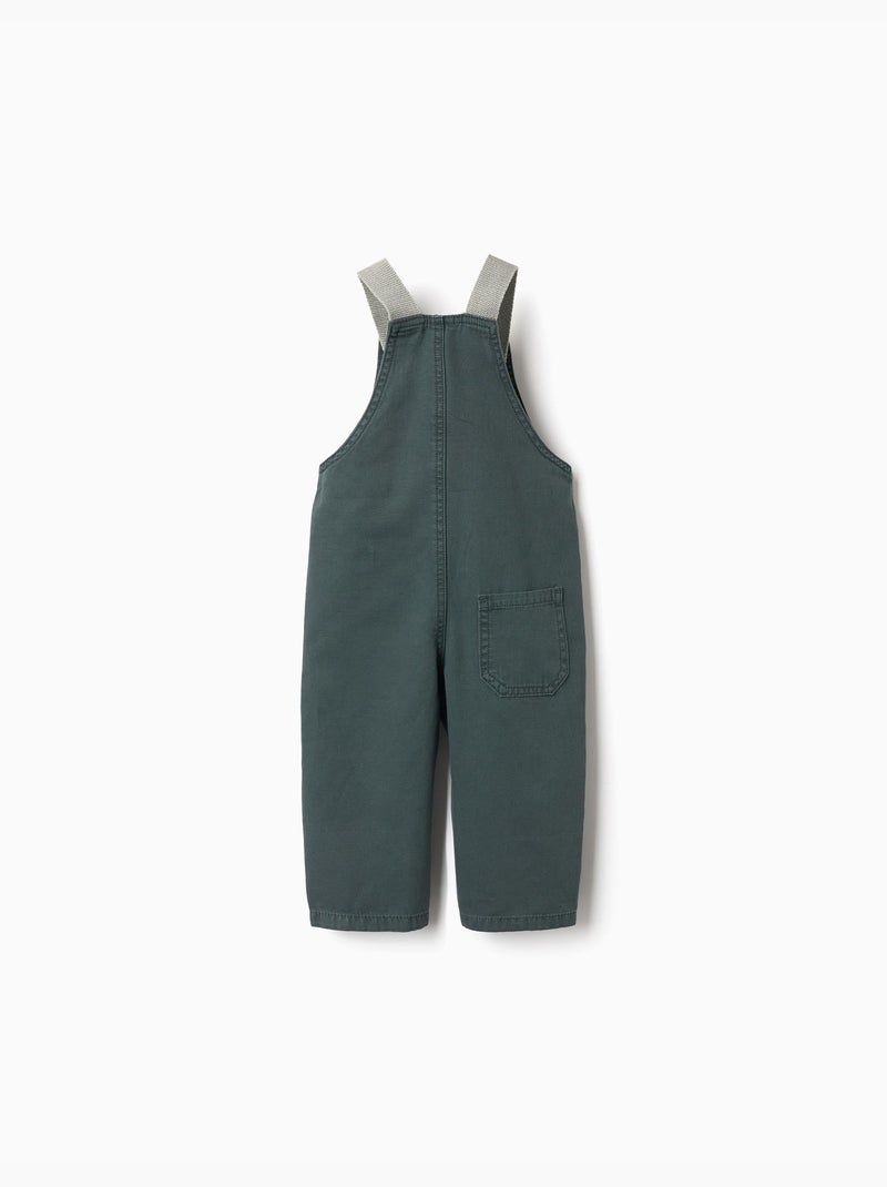 Salopette en coton avec poches Vert foncé - Kiabi